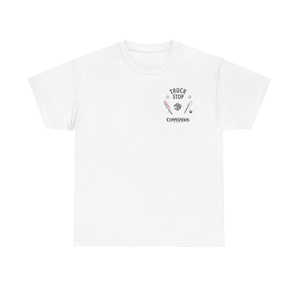 Truck Stop Commandos Tee | Retro Tools Logo, Small Chest Print