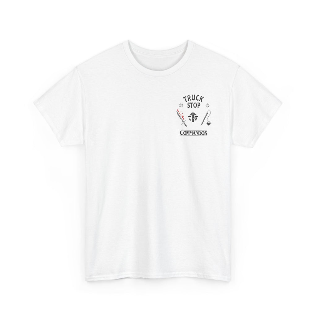 Truck Stop Commandos Tee | Retro Tools Logo, Small Chest Print