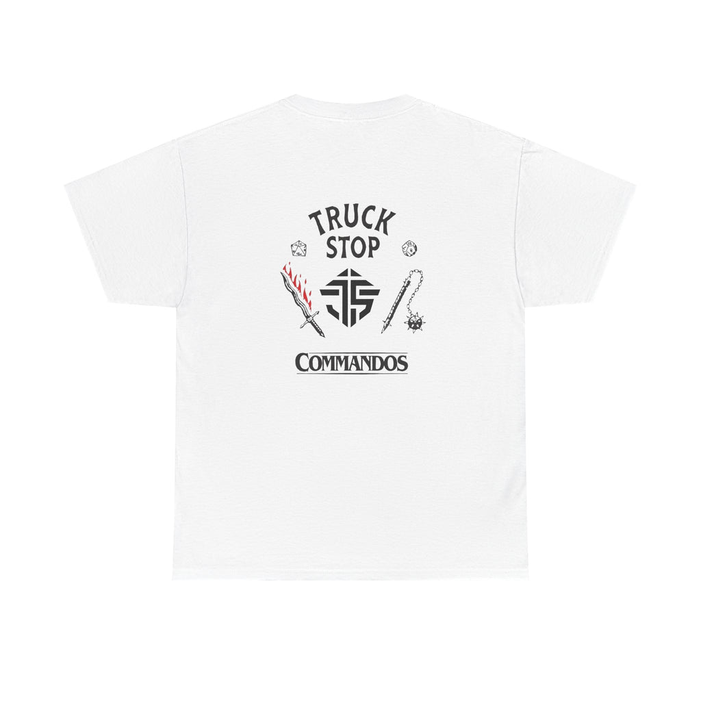 Truck Stop Commandos Tee | Retro Tools Logo, Small Chest Print